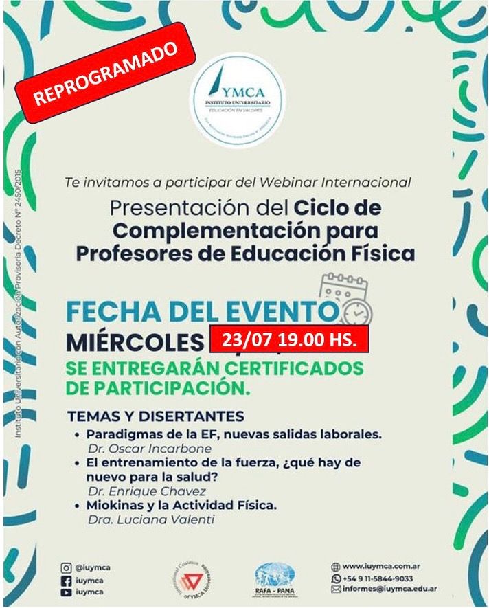 ¡Nueva Fecha! Webinar Internacional para Profesores de Educación Física